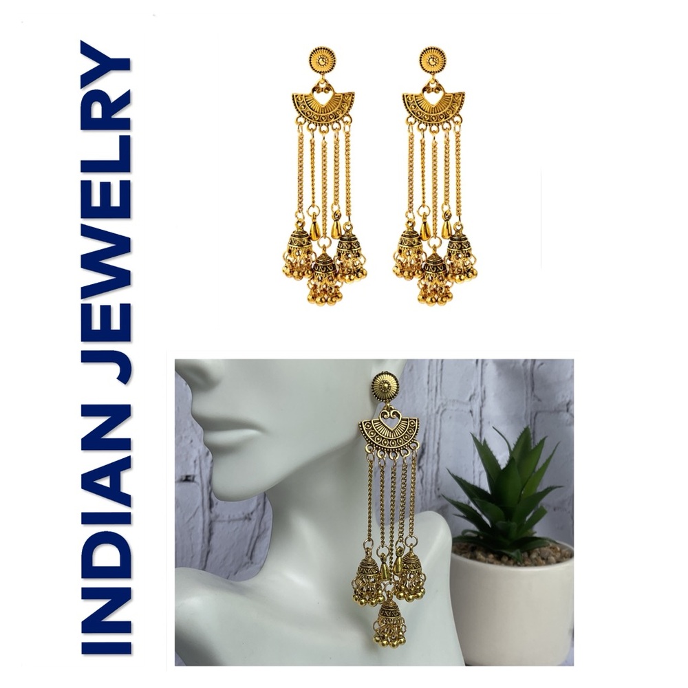 🐘 Indian Tassel Drop Earrings